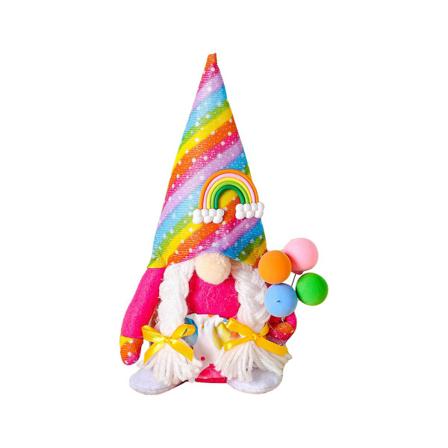 Fødselsdags Nisse Gaver Tillykke Med Fødselsdagen Dekorationer Regnbue Håndlavet Plys Fest Hjem Nisser Elf Dekor (FMY) Multicolor Girl