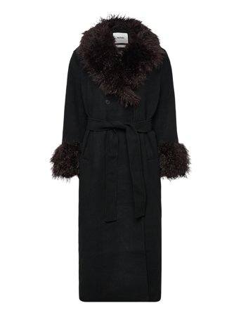 Monki Maxi Coat - Black - XXS