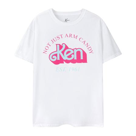 Barbie Mens Not Just Arm Candy Ken Retro T-shirt med korta ärmar White M