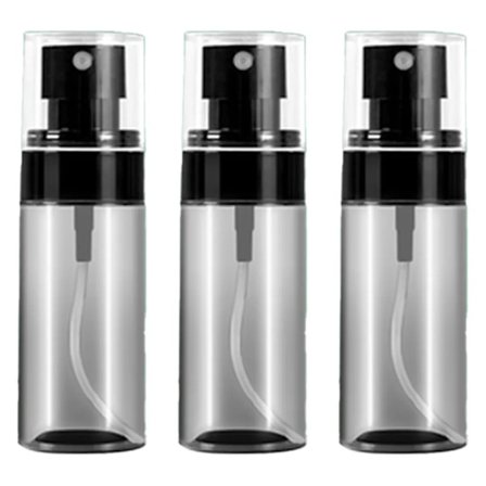 Sprayflaskor, Transparenta Tomma Fina Dimma Plast Mini Reseflaska Set Små Påfyllningsbara Vätskebehållare (Genomskinlig Svart, 80ml)