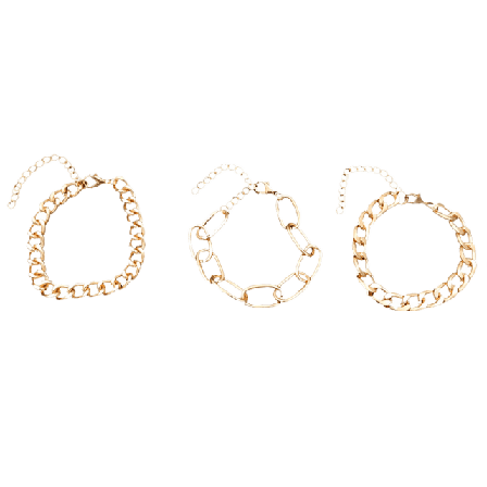 Complement 3 Pack Armband Olika Modeller Kedjor Dam Guld