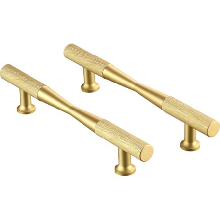 6 stk. Gull Skaphåndtak - Møbelhåndtak - 96mm Hullsenter - Kjøkkenskaphåndtak, Kjøkkensdørhåndtak og Gull Møbelhåndtak