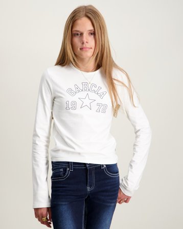 Garcia Girls T-shirt ls Hvid T-shirts Pige - Kids Brand Store