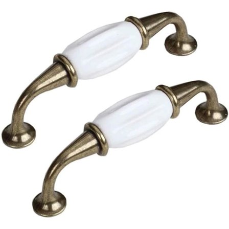 2 st Vita Keramiska Skåphandtag - För Köksluckor, Garderober, Lådor