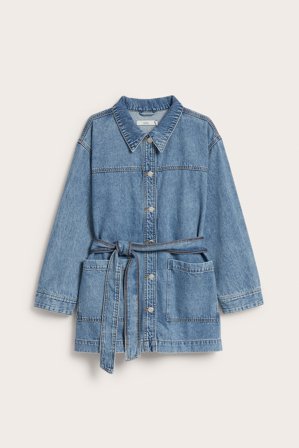 Kappahl | Farkkutakki vyöllä Vaalea denim XL | Vaalea denim