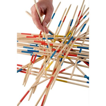 Stort mikrospill med 50 cm lange pinner for lek utendørs og med hele familien