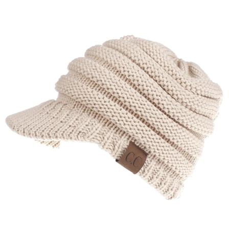 Märkning Cap Peaked Cap Ryggöppning Hästsvansmössa Höst och vinter Cap Dam 12 färger Beige M(56-58cm)