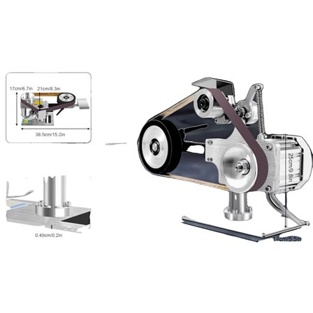 Elektrisk Bältslipmaskin, Borstlös Motor, Justerbart Arbetsbord