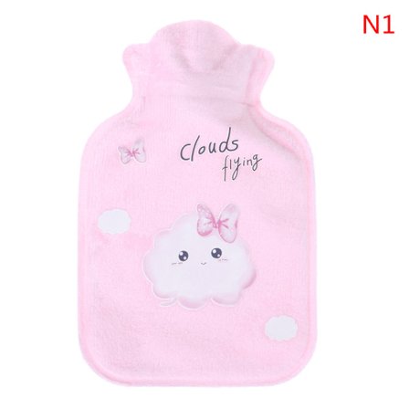 Varmvattenflaska gummipåse och tecknad varm avkopplande säker värme