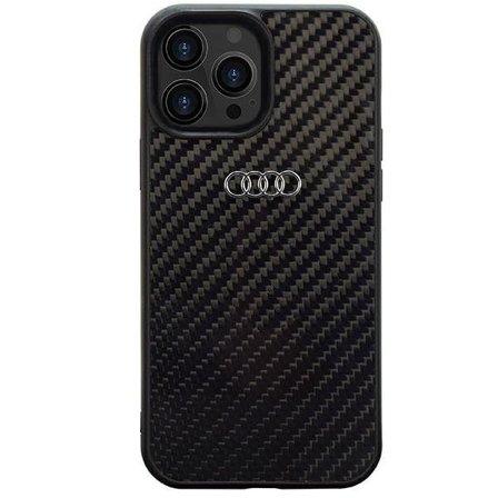 Audi Carbon Fiber iPhone 14 Pro 6,1" sort/sort hardcase AU-TPUPCIP14P-R8/D2-BK