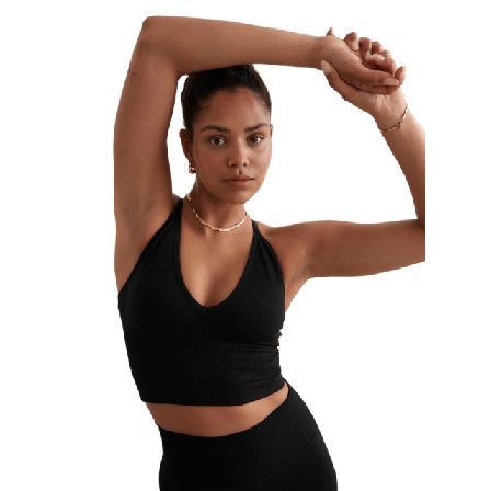 aim'n Shape Seamless Cross Back Bralette Träningskläder Dam Svart XL