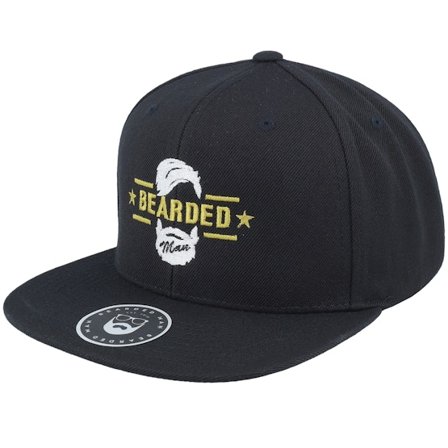 Bearded Man - Schwarz Snapback Cap - Beard Logo Black Snapback @ Hatstore