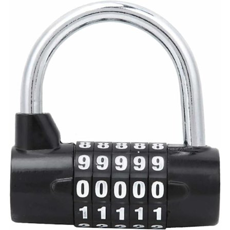 Holdbar tyverisikret hængelås rustfri, til bagagerum, skab, dør (sort)