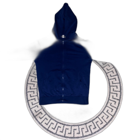 Marinblå Moschino hoodie med dragkedja