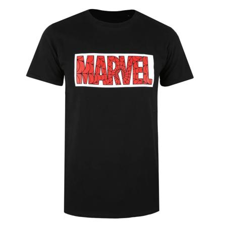 Marvel Mens Spider Web Logo T-shirt S Svart/vit/röd