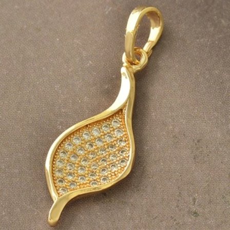 18K Vitguld Guldfyllda Filled gulddoublé CZ Hängsmycke