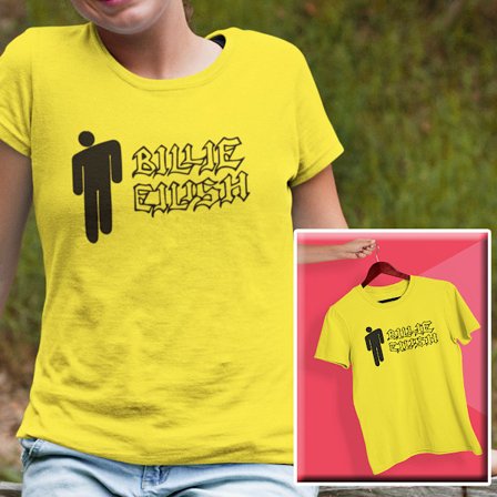 Billie Eilish gul barn T-shirt