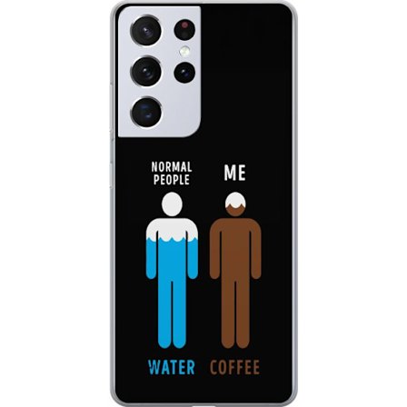 Kompatibelt Mobildeksel til Samsung Samsung Galaxy S21 Ultra 5G Normale mennesker vanner meg kaffe rolig minimalistisk illustrasjon perfekt for kaffee