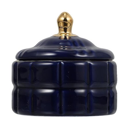 1 st Keramikförvaringsburk med lock för smycken, rund, för bord