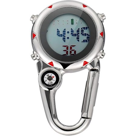 Klip-på Karabiner Ur Udendørs Lomme Med Dato Ur Lommeur Klip Ur Lysende Digitalt Ur