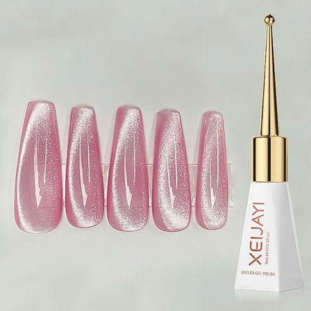 XEIJAYI Rosa Kattöga Gel Nagellack Keramisk Magnetisk Gel UV Semi-permanent Emaljer Lack Nagelmaterial För Professionella Gel
