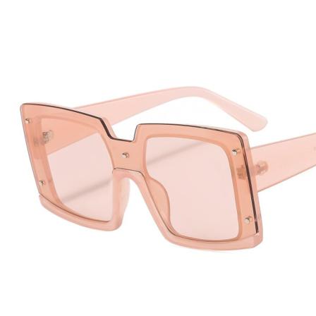 Store firkantede solbriller med bredt skall svart brun Pink one size