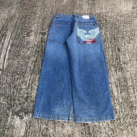 Jnco Y2k Baggy Jeans Mænd Vintage Broderede Jeans Høj Kvalitet Hip Hop Goth Streetwear Harajuku Mænd Kvinder Casual Brede Ben Jeans. 22 M
