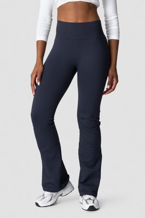 Ribbed Define Seamless Flared Tights Navy