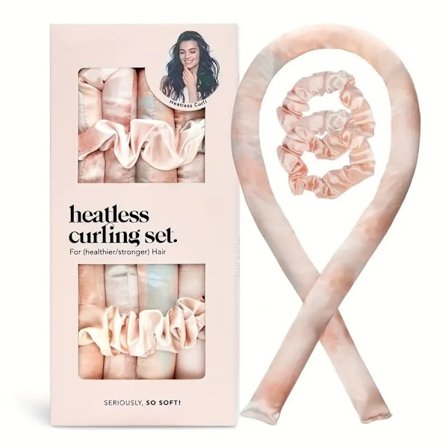 Satin Heatless Curling Set - Värmefria Hårcurlers att Sova i - Värmefria Lockar Övernattning - Värmefri Curlingstav -