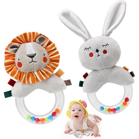 Babyskallra, greppleksak för skallra 0-6 månader, babyskallra sensorisk babyleksak, mjuk leksak skallra motorisk leksak