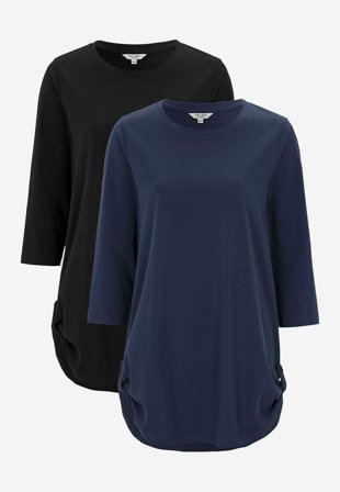 Cellbes of Sweden - Trikåtunika med 3/4-ärm 2-pack - marin + svart - för damer - 34/36