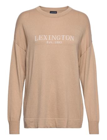 Valentina Merino/Viscose Blend Crew Neck Sweater Villapaita Beige Lexington Clothing