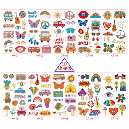 Barntecknade tatueringsklistermärken, Hippie XP