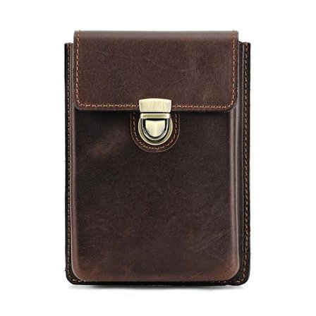 Penneveske i ekte skinn Blyantlomme KAFFE 5 PLASSER 5 PLASSER