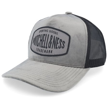 Mitchell & Ness - Grigio trucker Cappellino - Hatstore Exclusive x Branded Velvet M&n Patch Grey/Black Trucker @ Hatstore