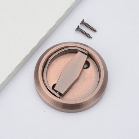 Rustfrit stål usynlig dørtræk ringlås dobbeltsidet skydedør usynlig dør lås badeværelsesdør lås skjult indlejret håndtag rød,1stk