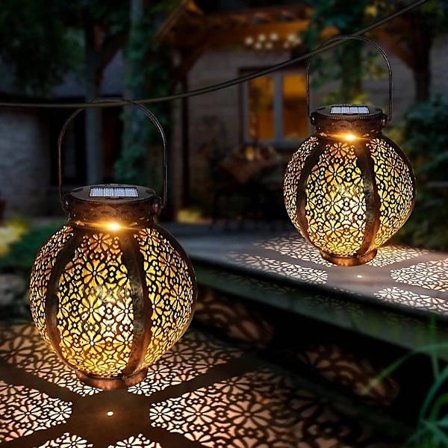 Ramadan Eid Lys Solar Utendørs Henge Vintage Hage Lampe