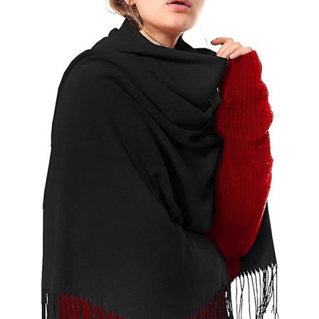 Kvinners tykk, myk kashmirull pashmina sjal wrap skjerf - varm ensfarget stole