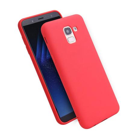 Mattbehandlat Silikonskal till Samsung Galaxy J6 (2018) Röd