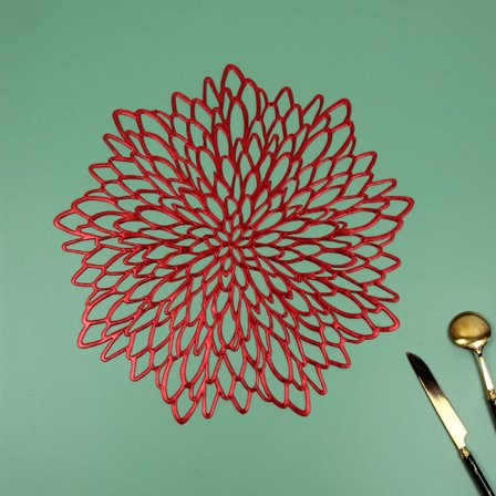 4 par röda placemats vinyl plast matbord dekorationer för