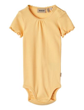 Rib Body S/S Edna Bodies Short-sleeved Yellow Wheat