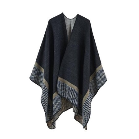 Dame Ponchoer Sjal Wraps Oversized Vinter Sko Dame Kne