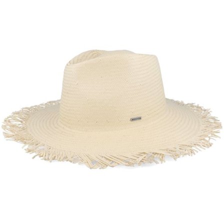 Brixton - Beige straw Hatt - Jo Frayed Honey Fedora Straw Hat @ Hatstore