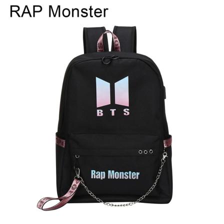Bts Bt21 Skolväska Kedja Ryggsäck Axelväskor Rap Monster