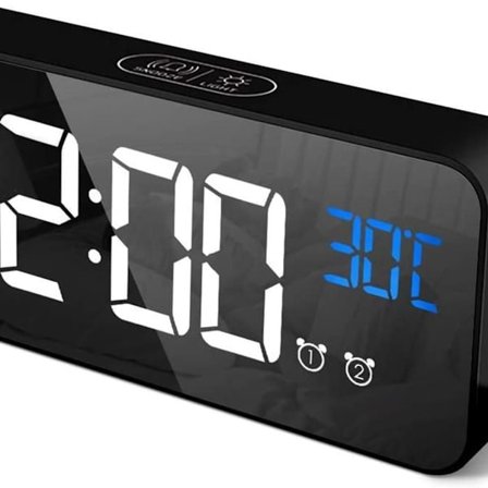 Digitalt vækkeur, LED digitalt ur bordur med stemmestyring og