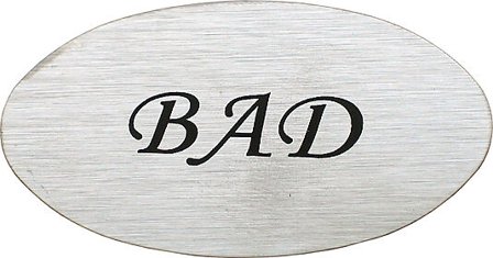 ESBADA Dørskilt bad oval matt krom