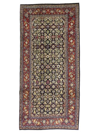 Anudada A Mano Sarough Alfombra 125X265 De Lana Marrón/Negro Pequeño