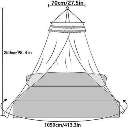 Myggestop til Rejser og Hjem Universal Hvid Kuppel Sengtelt