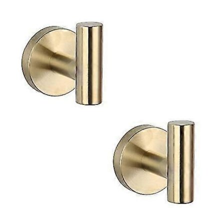 Sæt med 2 Børstet Guld SUS 304 Rustfrit Stål Kroge til Badeværelse