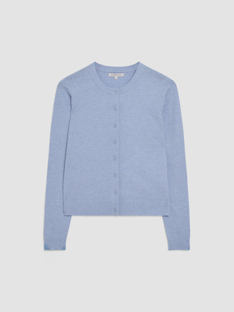 MATCH - Olea cardigan i merinoblanding - Marie Philippe - Str. L - Dame - Gensere & Cardigans - Blå - 55% ull - merino, 45% bomull